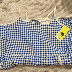All in Motion Blue and White Checkered Women's Pajama Top